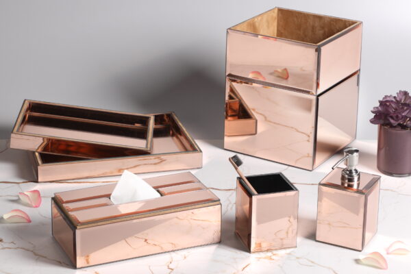 Rosegold Mirror Bathset