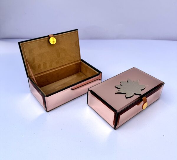 Rose Gold Mirror Cash Box [1 set = 5 pieces]